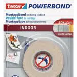 tesa Powerbond INDOOR - Doppelseitiges Montageband für den Innenbereich - beidseitig stark klebend
