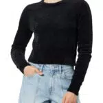 The Drop Cropped-Pullover für Damen, Juliana Fransengarn
