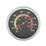 Digitales Grillthermometer aus Edelstahl - Sofort ablesbar (50~800 °C) - Runde Haube - Grilltemperatur-Messgerät