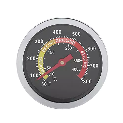 Digitales Grillthermometer aus Edelstahl - Sofort ablesbar (50~800 °C) - Runde Haube - Grilltemperatur-Messgerät