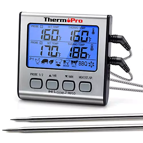 ThermoPro Digitales Grill-Thermometer mit zwei Edelstahlsonden