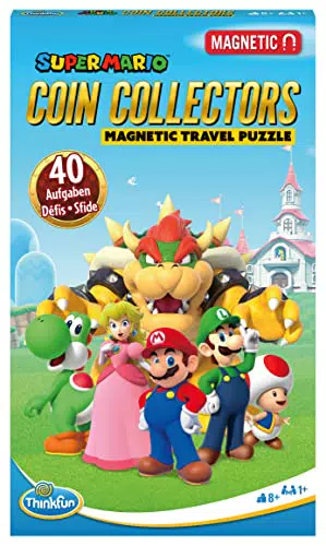 ThinkFun - 76547 Super Mario Coin Collectors - Das magnetische Reise-Knobelspiel. Perfekt für die Reise und als Geschenk! Ein Logikspiel nicht nur für Super Mario Fans
