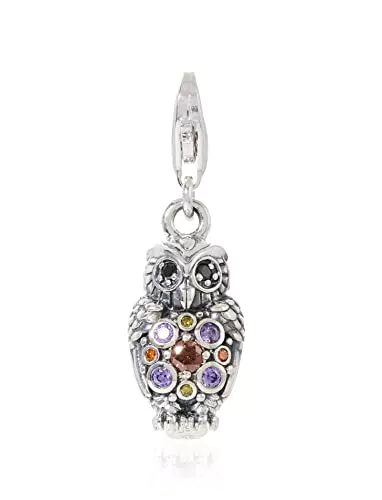 Thomas Sabo Damen Charm-Anhänger Funkelnde Eule 925 Sterling Silber 1479-643-7