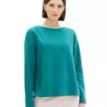 TOM TAILOR Damen Sweatshirt mit Knopfleiste