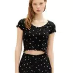 TOM TAILOR Denim Damen T-Shirt mit Blumemuster