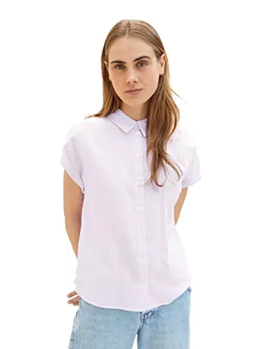 TOM TAILOR Denim Damen Kurzarm-Bluse mit Streifen