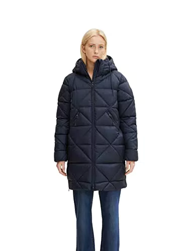 TOM TAILOR Damen Wintermantel mit Kapuze - Sky Captain Blue