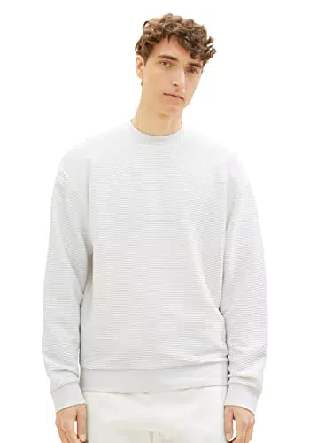 TOM TAILOR Denim Herren 1037599 Crewneck Ottoman Sweatshirt