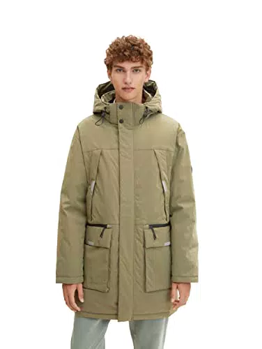 TOM TAILOR Denim Herren Artic Winterparka 1032436, 10415 - Dusty Olive Green
