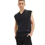 TOM TAILOR Denim Herren Basic Pullunder 1033756, 29476 - Coal Grey