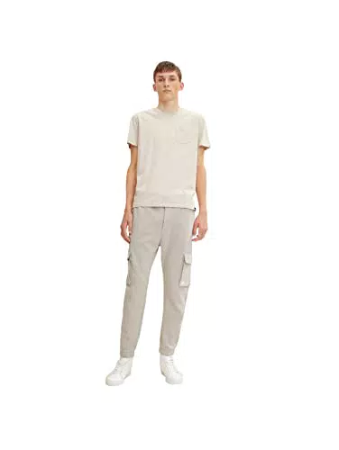 TOM TAILOR Denim Herren Cargo Jogginghose 1032791, 11754 - Light Dove Grey