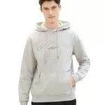 TOM TAILOR Denim Herren Hoodie Sweatshirt mit Logo-Print