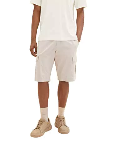 TOM TAILOR Herren 1036310 Cargo Bermuda Shorts, 28941-Navy Chambray