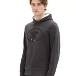 TOM TAILOR Herren Hoodie mit Logo-Print aus Baumwolle