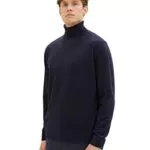 TOM TAILOR Herren 1038195 Cosy Rollkragen-Pullover, 13160-Knitted Navy Melange