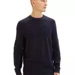 TOM TAILOR Herren 1038212 Crewneck Strickpullover aus Baumwolle