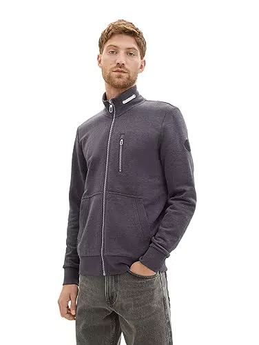TOM TAILOR Herren 1038716 Sweatjacke mit Stehkragen