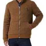 TOM TAILOR Herren Sweatjacke mit Stehkragen - Otter Brown Streaky Inject