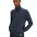 TOM TAILOR Herren Sweatjacke mit Stehkragen - Sky Captain Blue
