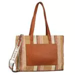 TOM TAILOR, LINN, Damen, Shopper mit Reisverschluss Mixed Blue