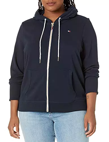 Tommy Hilfiger Damen Kapuzenjacke aus French Terry mit Reißverschluss