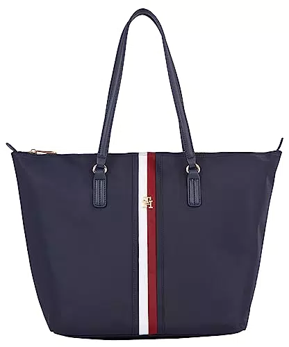 Tommy Hilfiger Damen Tote Bag Tasche Poppy mit Reißverschluss - Blau