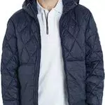 Tommy Hilfiger Herren Jacke aus recyceltem Material mit Kapuze - Übergangsjacke