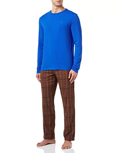 Tommy Hilfiger Herren Schlafanzug-Set Langarm Flanell Tee - Stil UM0UM01976