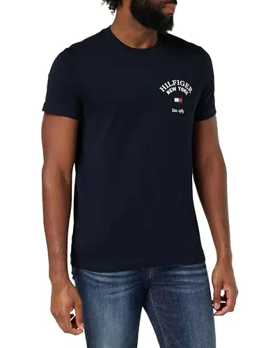 Tommy Hilfiger Herren T-Shirt Arch Varsity Tee - Blau