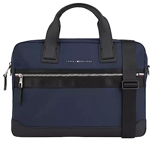 Tommy Hilfiger Herren Nylon Computer Bag - Laptoptasche, Blau