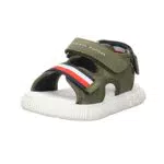 Tommy Hilfiger Jungen Sandalen Schuhe Stripes Velcro Sandale Logoschriftzug Synthetikkombination Kinderschuhe uni klettsandale