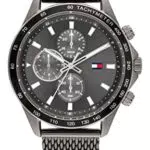 Tommy Hilfiger Herren Quarz Armbanduhr mit Multi-Zifferblatt und Edelstahl-Mesh-Armband