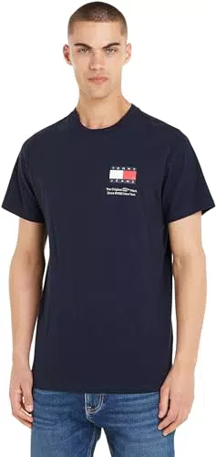 Tommy Jeans Herren T-Shirt Essential Flag Tee Slim Fit