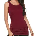 Totatuit Damen Basic Sommer Longshirt Top Rundhals Ärmellos