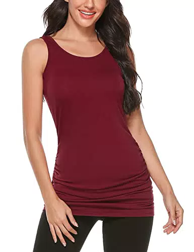 "Totatuit Damen Basic Sommer Longshirt Top Rundhals Ärmellos"