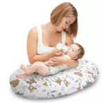 Totsy Baby Seitenschläferkissen 165 x 70 cm Komfortkissen Baumwolle - Schlafkissen mit Bezug Seitenschläfer Body Pillow mit Reißverschluss Pünktchen auf Grau