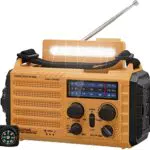 Tragbares Solar-Notfallradio mit Kurbel und Dynamo, Wetter-AM/FM/SW-Radio, wiederaufladbare Powerbank, USB-Handyladegerät, LED-Taschenlampe und Leselampe, SOS-Alarm und Kompass für Camping und Outdoor-Einsatz.