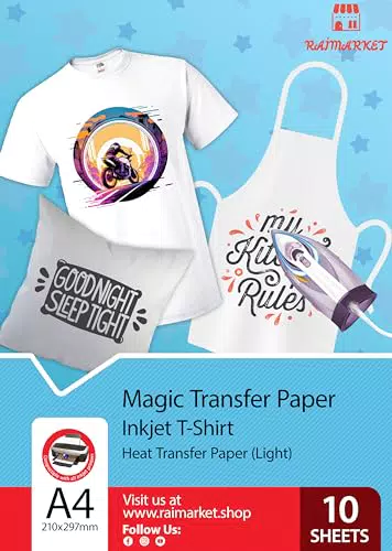 Transferpapier/Bügelpapier für HELLE Textilien/Stoffe von Raimarket