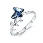 Schmetterling Ring aus 925 Sterling Silber - Verstellbarer Kristallring für Damen - Schmuck für Geburtstagsgeschenke