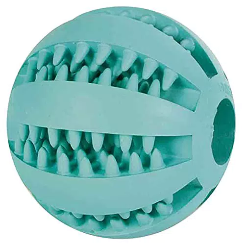 Trixie Hund Denta Fun Ball aus Naturgummi mit Minzgeschmack - Für alle Rassen - 7 cm
