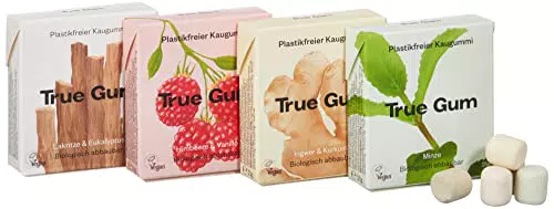True Gum Probierset 4 Sorten, Plastikfreier Kaugummi