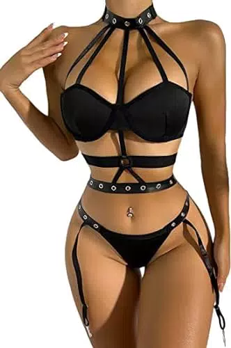 Sexy Damen Dessous Set mit Strapsen - Verführerische Unterwäsche für Frauen