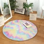 Hochflor Teppich Rund - Weicher Shaggy Teppich für Wohnzimmer - Flauschiger Plüschteppich für Kinder- und Schlafzimmer
