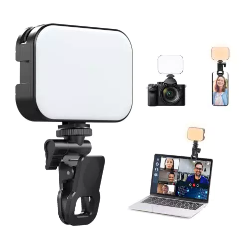 ULANZI VL100X Selfie Licht mit Clip, LED Videoleuchte mit 2000mAh Akku