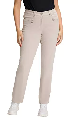 Ulla Popken Damen Sommerhose Mony - Plus Size, angenehm leicht, Zipptaschen, Stretc kitt