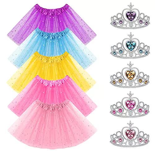 Principessa Mädchen Tutu Rock mit Krone für Halloween Karneval Party