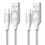 USB C Kabel 2 Stück USB auf USB C Kabel Nylon Geflochten USB C Ladekabel kompatibel mit S24 Ultra S24+ S24 S23 S22 S10 A73 A72 A53 Huawei P60 Lite iPhone 15 Pro 15 Pro Max