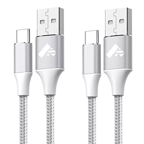 USB C Kabel 2 Stück USB auf USB C Kabel Nylon Geflochten USB C Ladekabel kompatibel mit S24 Ultra S24+ S24 S23 S22 S10 A73 A72 A53 Huawei P60 Lite iPhone 15 Pro 15 Pro Max