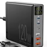 USB C Ladegerät, Binamao 120W 6-Port Mehrfach Adapter mit USB-C und USB-A