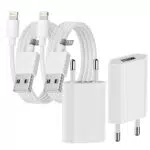 USB Ladegerät, 2er Pack iPhone Ladegerät und 2M*2 iPhone Ladekabel Schnellladekabel USB Netzteil Lightning Kabel Ladeadapter für iPhone 14/13/12/11 Pro/XS Max/XR/X/8/8 Plus/7